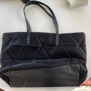 Lululemon quilted black tote